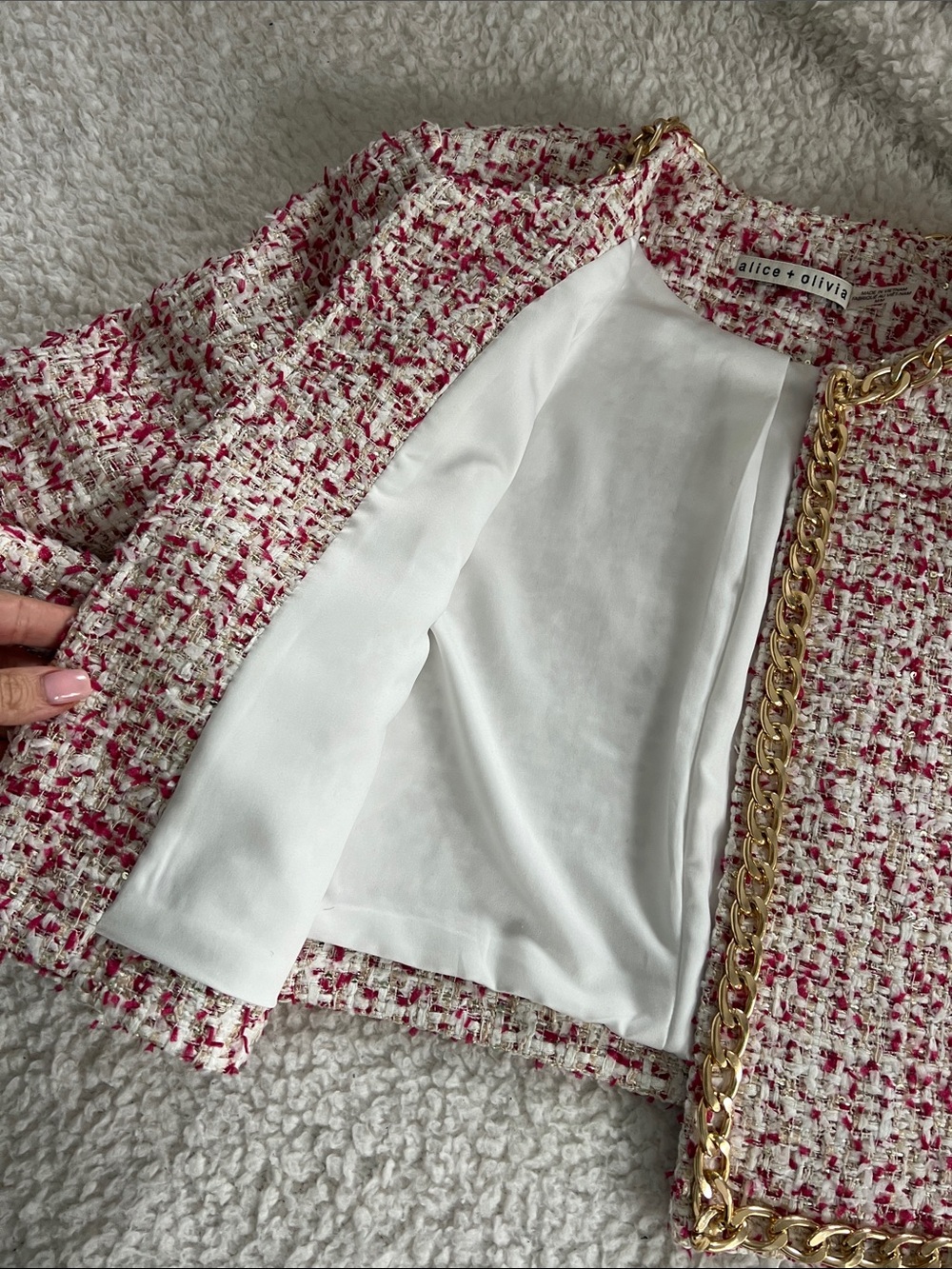 Alice + Olivia Pink and White Tweed Skirt Set - Picture 8 of 9